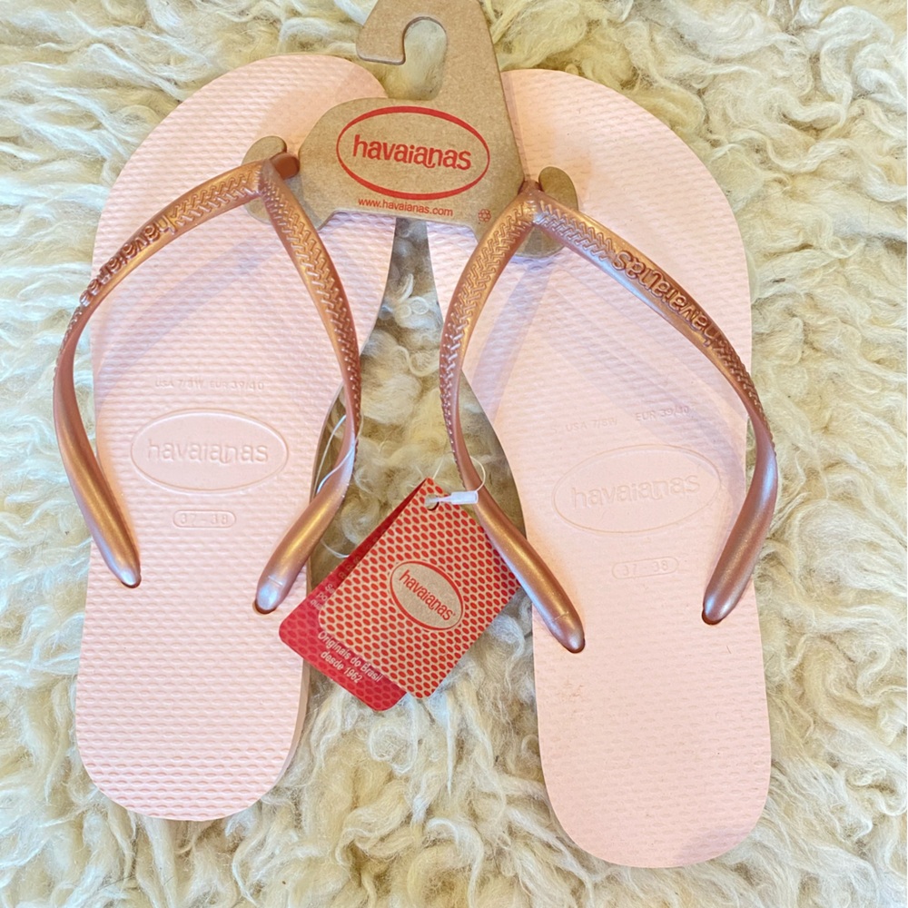 Havaianas Light Pink with Metallic Straps